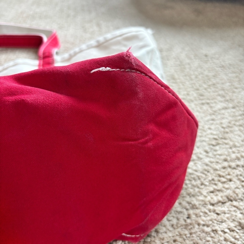 🎈Vintage LL Bean Red and White Canvas Boat and Tote Bag - Picture 4 of 9
